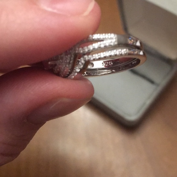 STERLING SILVER AND CZ WEDDING SET - Picture 6 of 8